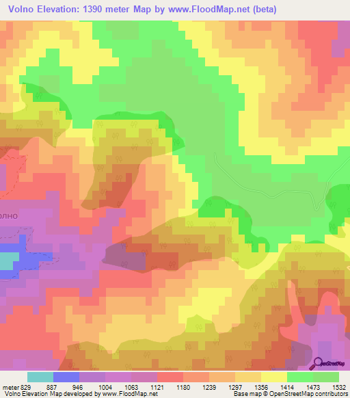 Volno,Bulgaria Elevation Map