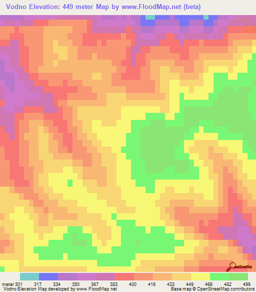 Vodno,Bulgaria Elevation Map