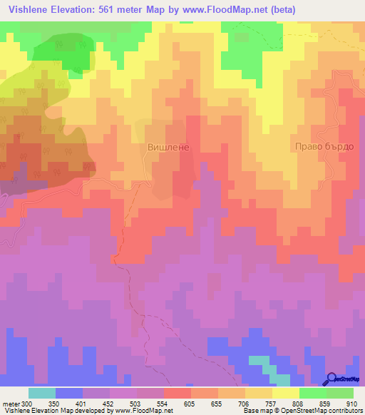 Vishlene,Bulgaria Elevation Map