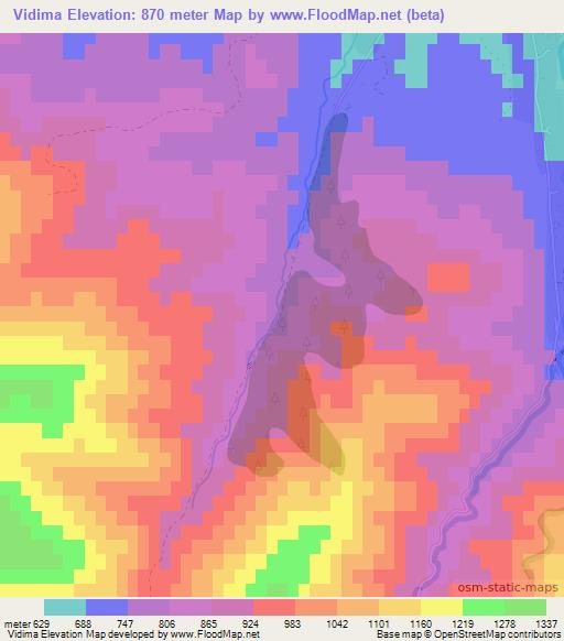 Vidima,Bulgaria Elevation Map