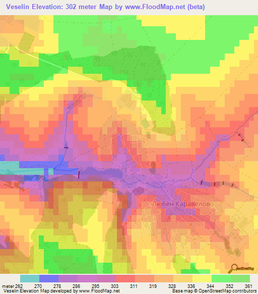 Veselin,Bulgaria Elevation Map