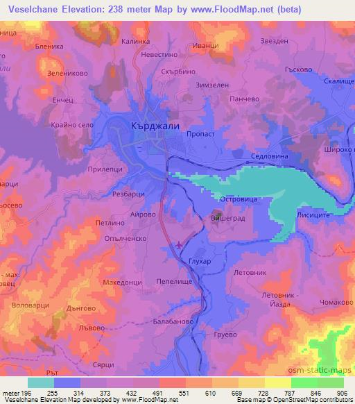 Veselchane,Bulgaria Elevation Map