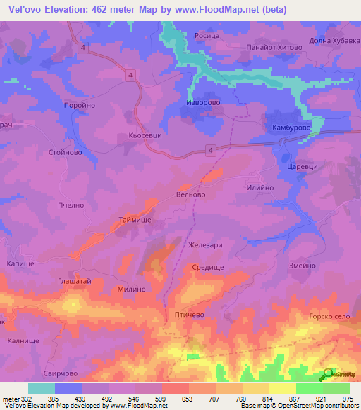 Vel'ovo,Bulgaria Elevation Map