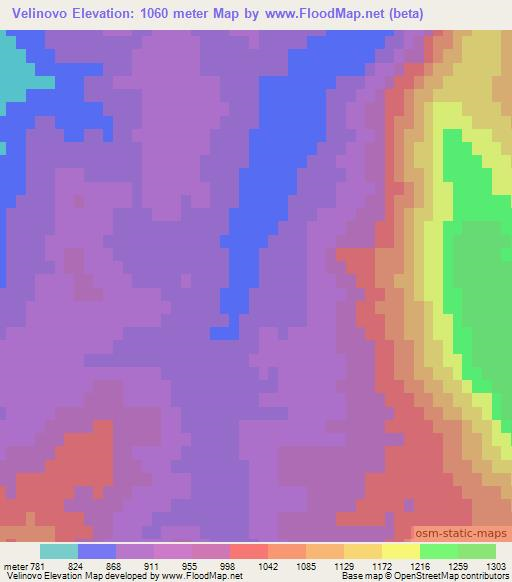 Velinovo,Bulgaria Elevation Map