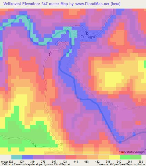 Velikovtsi,Bulgaria Elevation Map