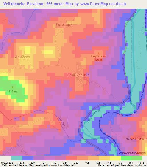 Velikdenche,Bulgaria Elevation Map