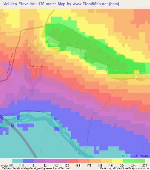 Velikan,Bulgaria Elevation Map