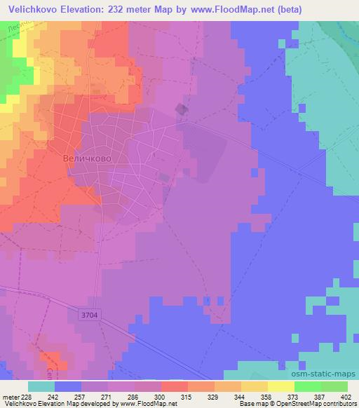 Velichkovo,Bulgaria Elevation Map