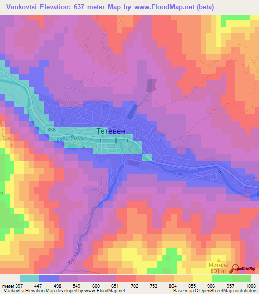 Vankovtsi,Bulgaria Elevation Map