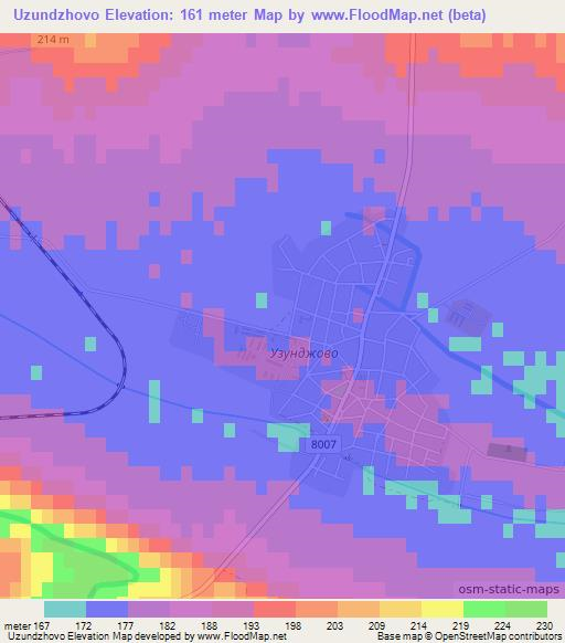 Uzundzhovo,Bulgaria Elevation Map