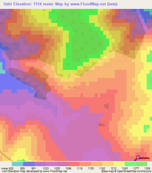 Ushi,Bulgaria Elevation Map