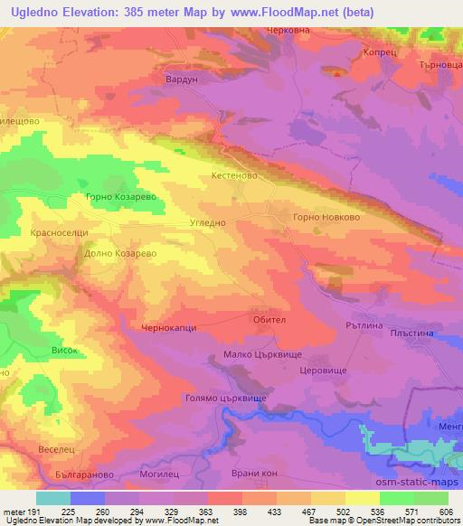 Ugledno,Bulgaria Elevation Map