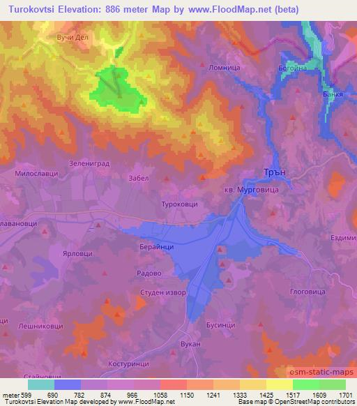 Turokovtsi,Bulgaria Elevation Map