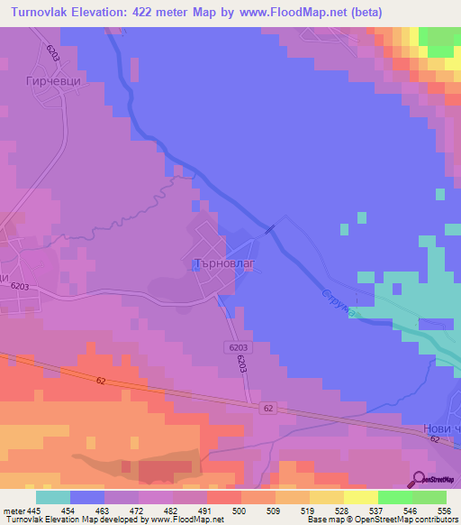 Turnovlak,Bulgaria Elevation Map