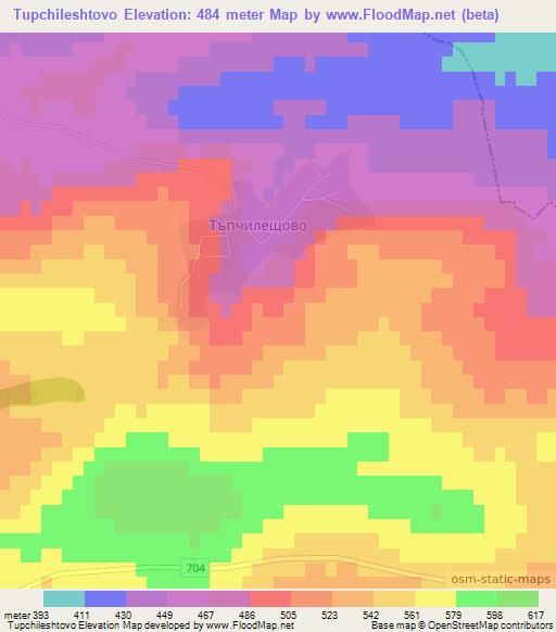 Tupchileshtovo,Bulgaria Elevation Map