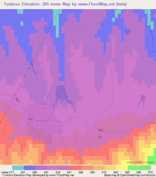 Tunkovo,Bulgaria Elevation Map