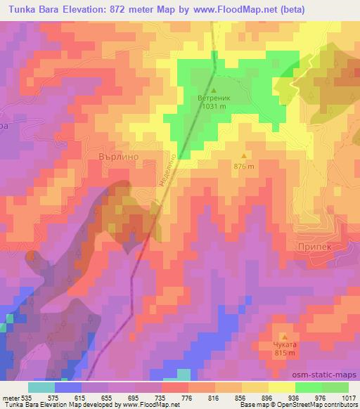 Tunka Bara,Bulgaria Elevation Map
