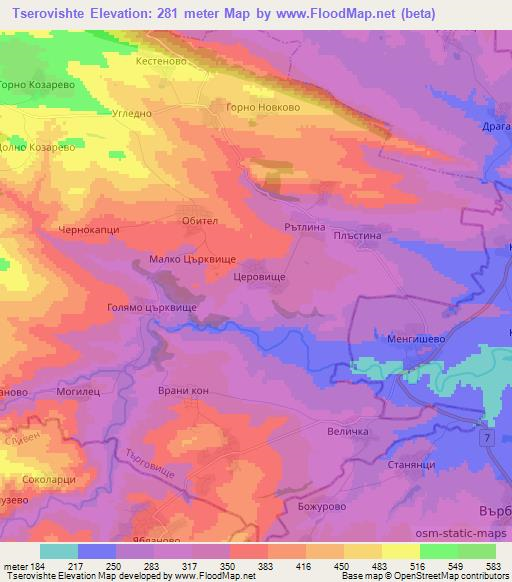 Tserovishte,Bulgaria Elevation Map