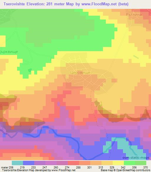 Tserovishte,Bulgaria Elevation Map
