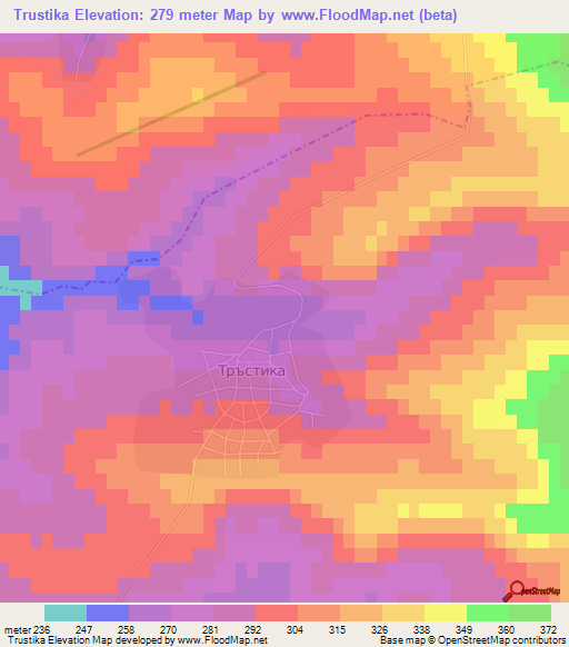 Trustika,Bulgaria Elevation Map