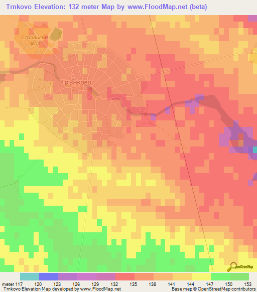 Trnkovo,Bulgaria Elevation Map