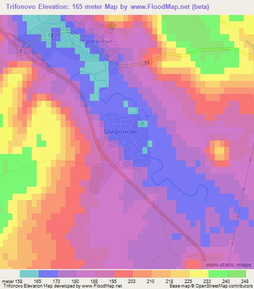 Trifonovo,Bulgaria Elevation Map