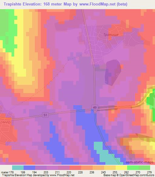 Trapishte,Bulgaria Elevation Map