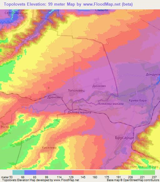 Topolovets,Bulgaria Elevation Map