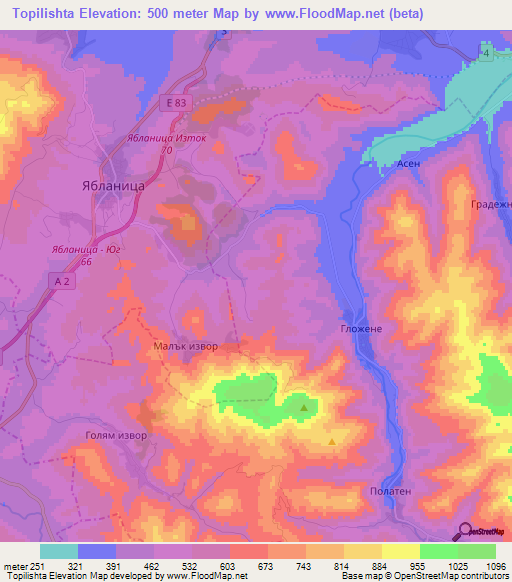 Topilishta,Bulgaria Elevation Map