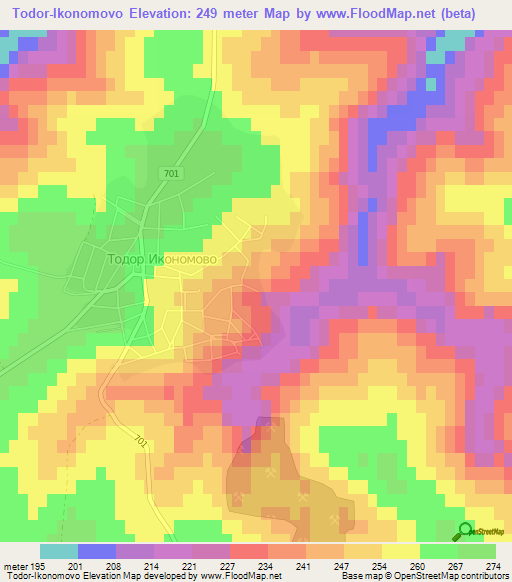 Todor-Ikonomovo,Bulgaria Elevation Map