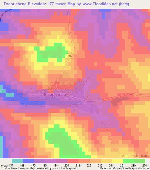 Todorichene,Bulgaria Elevation Map