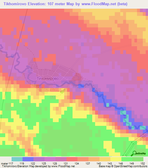 Tikhomirovo,Bulgaria Elevation Map