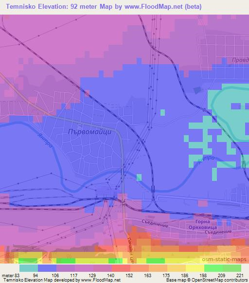 Temnisko,Bulgaria Elevation Map
