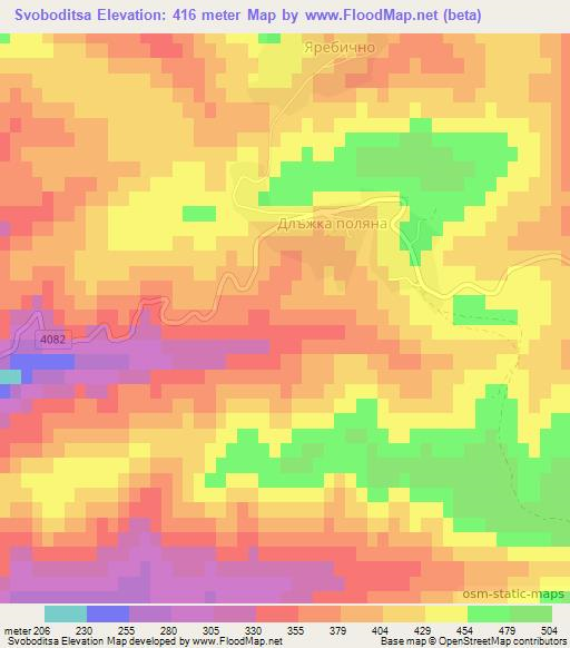 Svoboditsa,Bulgaria Elevation Map