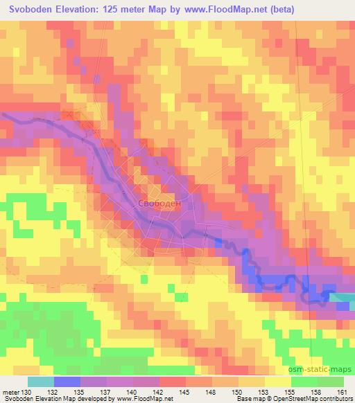 Svoboden,Bulgaria Elevation Map