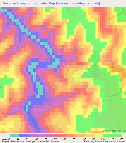 Surpovo,Bulgaria Elevation Map