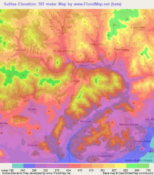 Sulitsa,Bulgaria Elevation Map