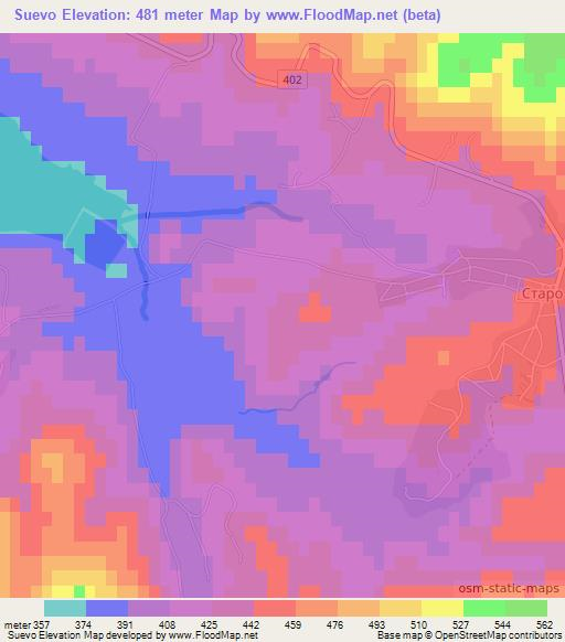 Suevo,Bulgaria Elevation Map