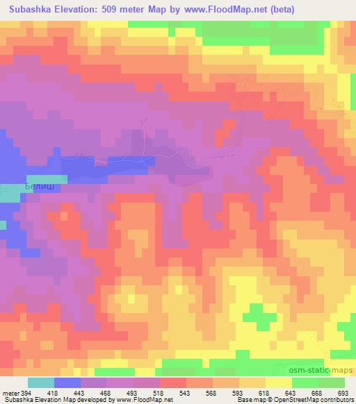 Subashka,Bulgaria Elevation Map