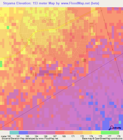 Stryama,Bulgaria Elevation Map