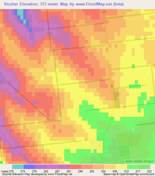 Stozher,Bulgaria Elevation Map