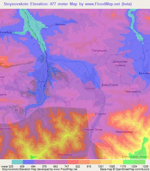 Stoynovskoto,Bulgaria Elevation Map