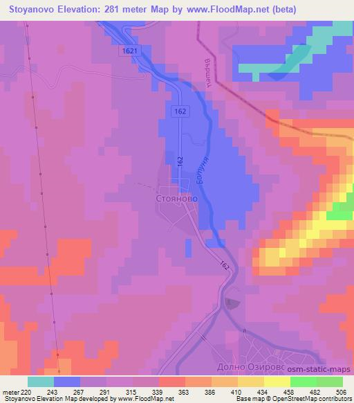 Stoyanovo,Bulgaria Elevation Map