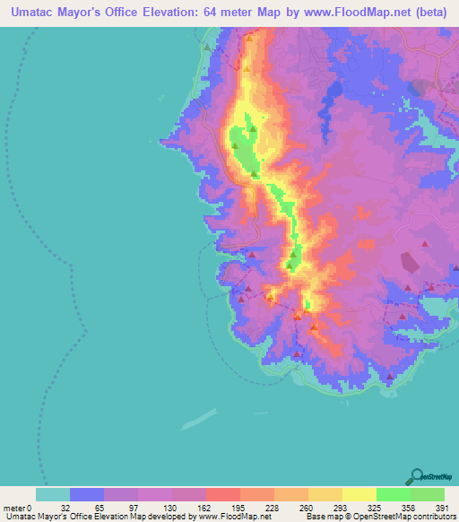 Umatac Mayor's Office,Guam Elevation Map