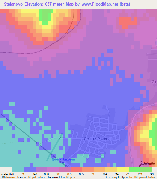 Stefanovo,Bulgaria Elevation Map