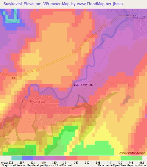 Staykovtsi,Bulgaria Elevation Map