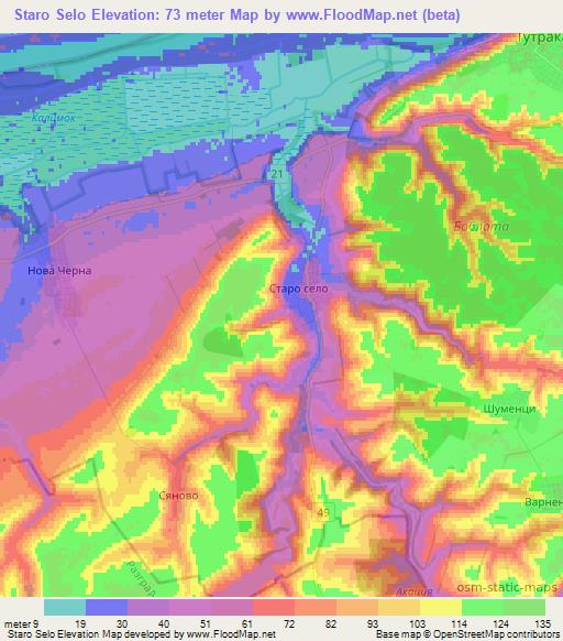 Staro Selo,Bulgaria Elevation Map