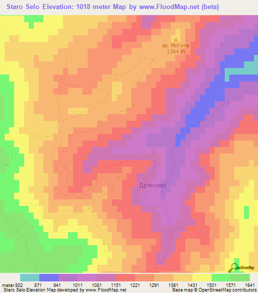Staro Selo,Bulgaria Elevation Map