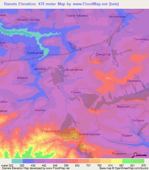 Stanets,Bulgaria Elevation Map