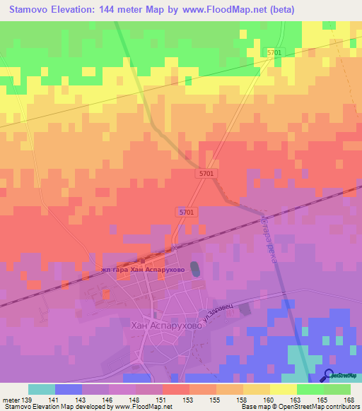Stamovo,Bulgaria Elevation Map